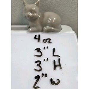 Replacement Piece Glossy Gray Ceramic Cat-Shaped Salt Shaker